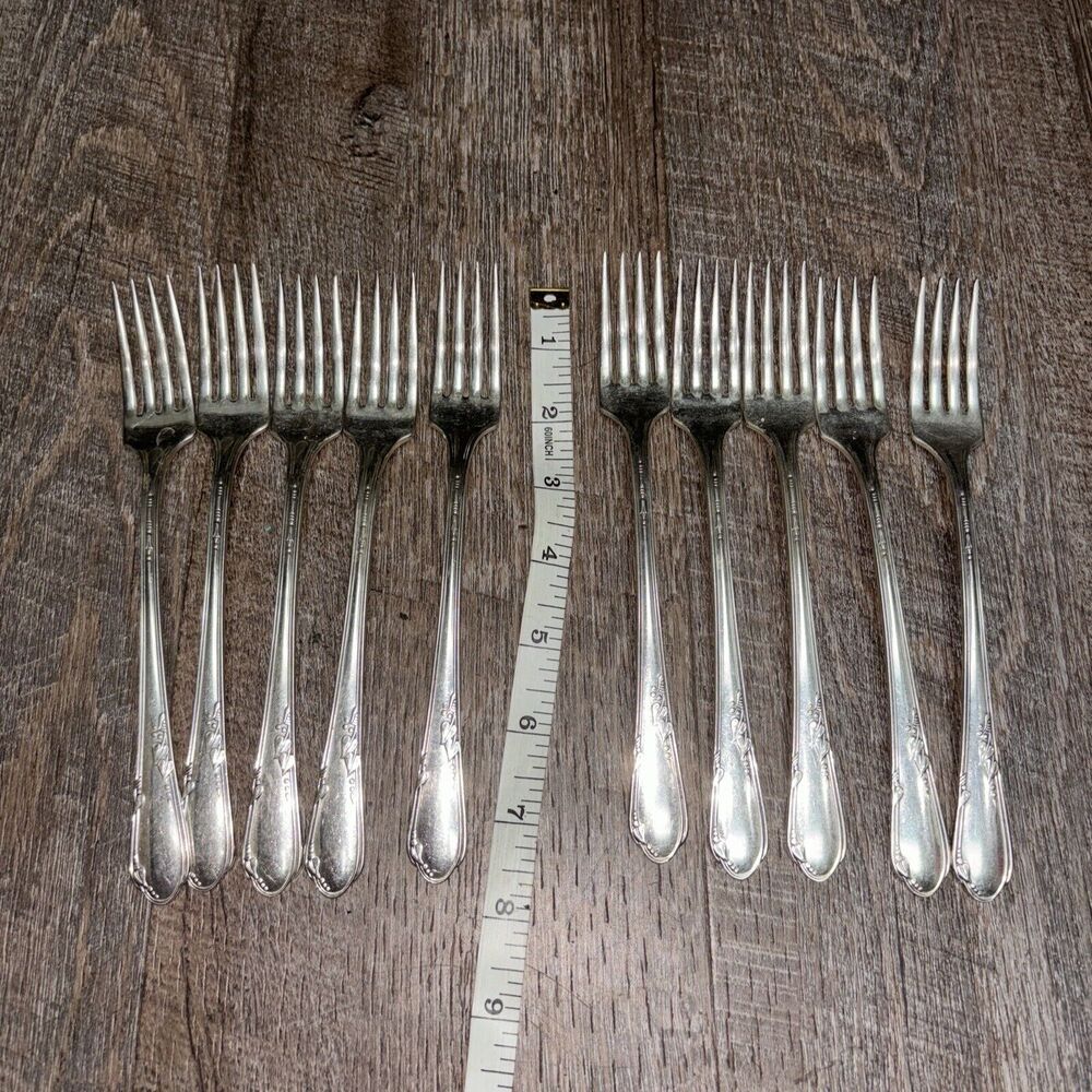 William A Rogers A1 Plus Oneida LTD Forks Lot Of 10 Sliver